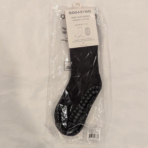 NWT GoBabyGo NonSlip Rubber Grip Tall Socks (Forest Green, Organic Cotton Terry) - Picture 4 of 9